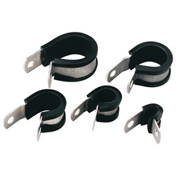 P-Clip alluminio con profilo neoprene 6.4mm fissaggio tubi e cavi alta resistenza vibrazioni isolamento elettrico