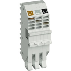 Base collegamento plug-in BTDIN 3 poli per impianti trifase guida DIN