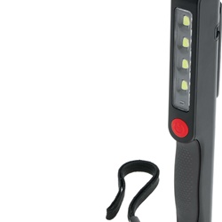 Lampada ispezione LED 200 lumen ricaricabile IP54 con gancio magnetico orientabile 90° per lavori elettrici