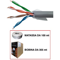 Cavo rete Cat5E UTP rigido 100m CCA trasmissione dati stabile ambienti domestici e professionali