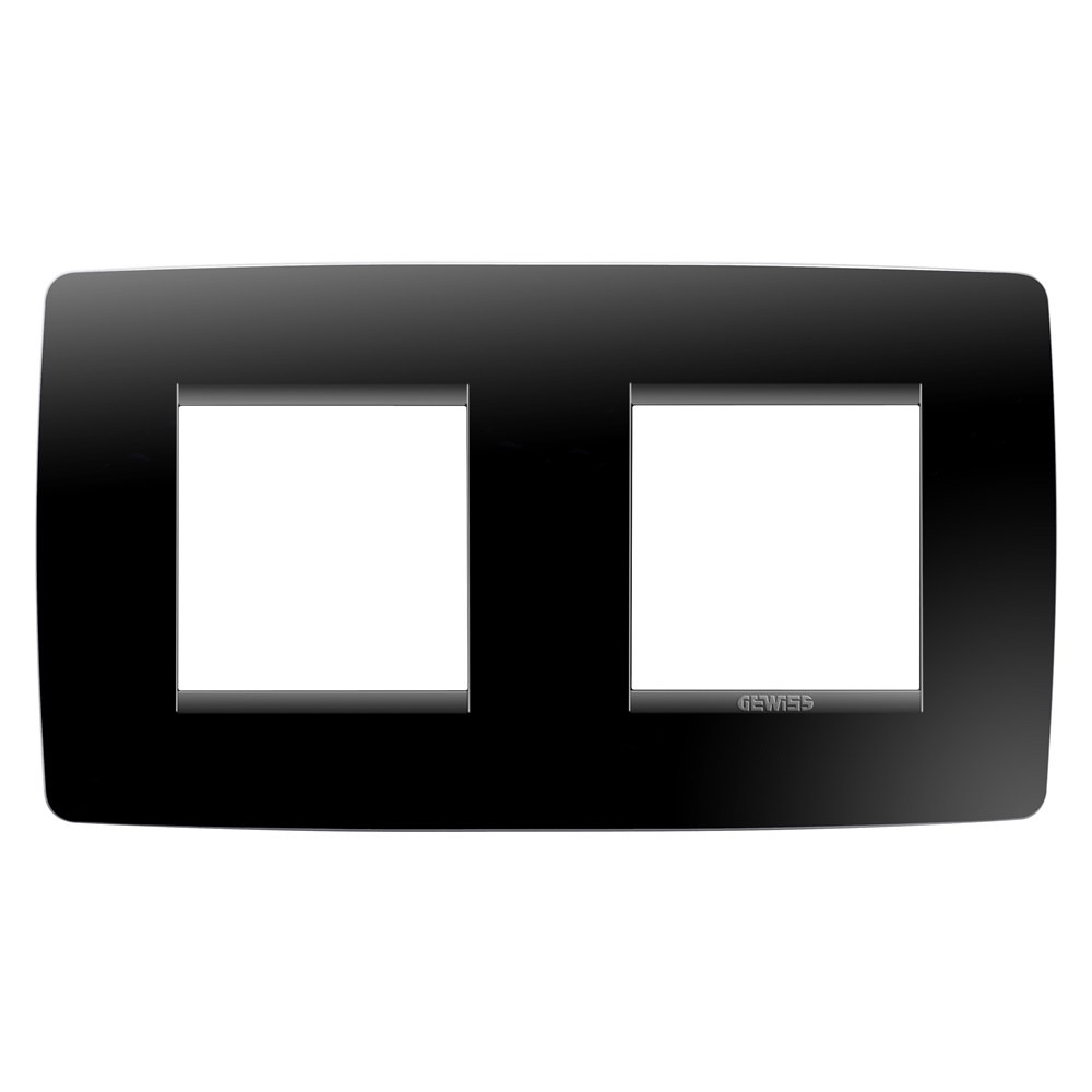 Placca serie civile ONE International 2+2 posti nero toner tecnopolimero resistente