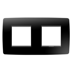 Placca serie civile ONE International 2+2 posti nero toner tecnopolimero resistente