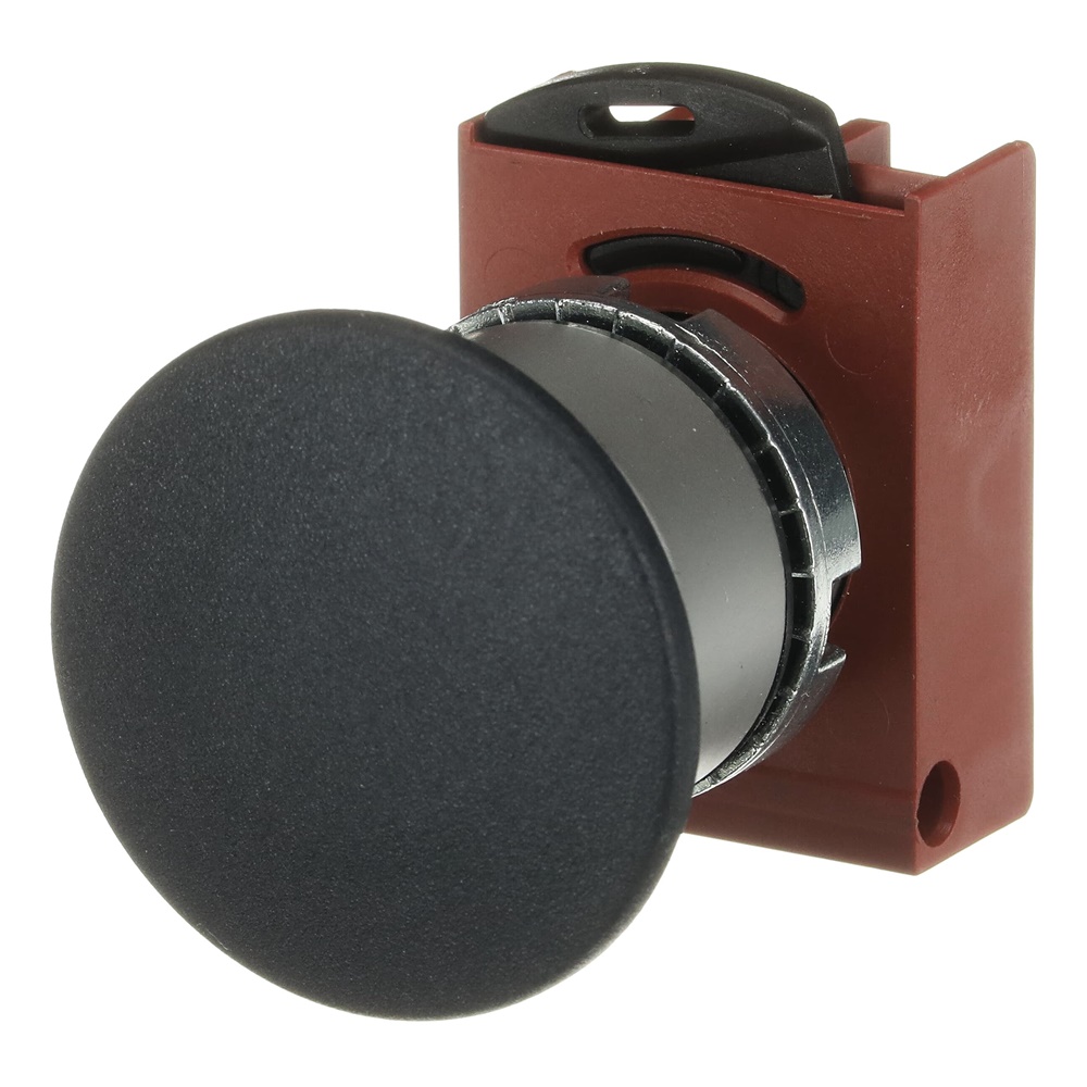 Pulsante fungo 40 mm nero momentaneo modulare metallo per controllo industriale e emergenza