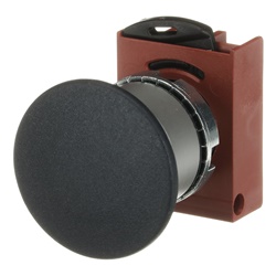 Pulsante fungo 40 mm nero momentaneo modulare metallo per controllo industriale e emergenza