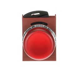 Spia luminosa modulare metallo satinata diffusore rosso per impianti industriali e civili