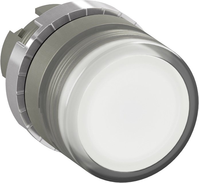 Pulsante luminoso modulare satinato filo bianco per impianti elettrici residenziali e commerciali