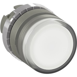 Pulsante luminoso modulare satinato filo bianco per impianti elettrici residenziali e commerciali