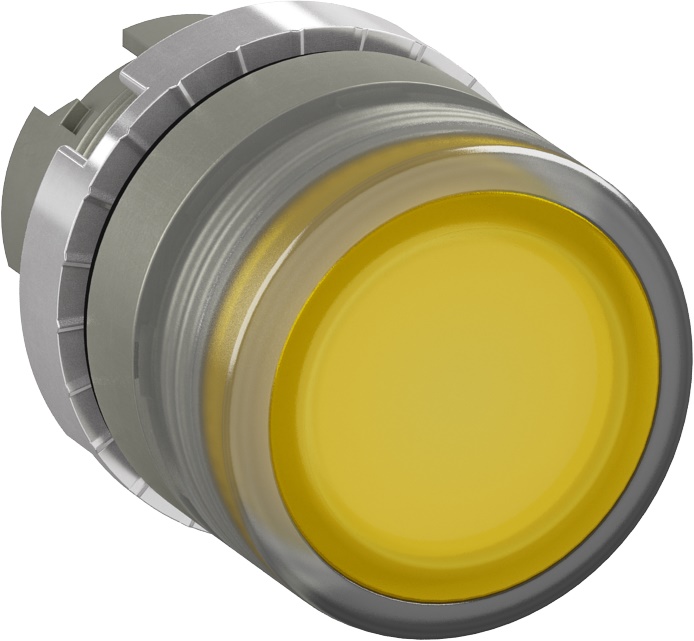 Pulsante luminoso modulare satinato giallo filo per controllo industriale