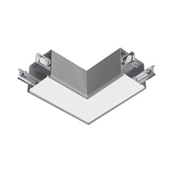 Giunto elettrico a L grigio per sistema LED YEN mono e binario, connessione sicura e compatta per installazioni elettriche