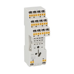 Zoccolo relè 4 contatti scambio montaggio guida DIN terminali a molla industriale