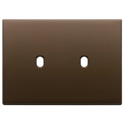 Placca 3 moduli per due comandi metallo bronzo scuro spazzolato Vintage per installazioni elettriche