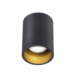 Downlight plafone tondo nero-oro satinato GU10 IP20 per ambienti moderni residenziali e commerciali