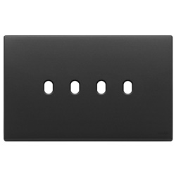 Placca 4 moduli Vintage metallo grigio antracite per comandi elettrici