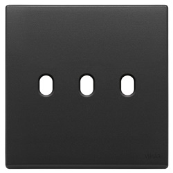 Placca 3 moduli BS Vintage metallo grigio antracite per comandi elettrici