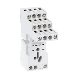 Zoccolo industriale 2 contatti scambio HR602C montaggio guida DIN vite terminali superiori
