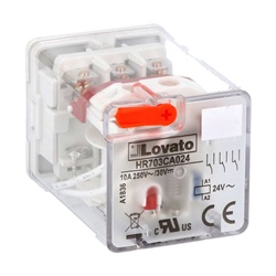 RELE INDUSTRIALE UNDECAL 3 CONTATTI SCAMBIO 10A 24VAC LED INDICATORE HR7XS2