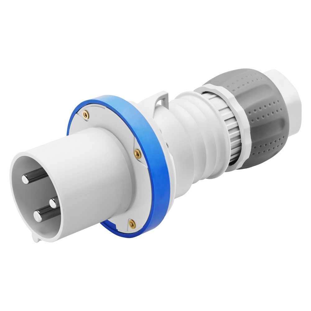 SPINA MOBILE DIRITTA HP - IP44/IP54 - 3P+N+T - 63A - 200-250V 50/60HZ - BLU - 9H - CABLAGGIO A MANTELLO