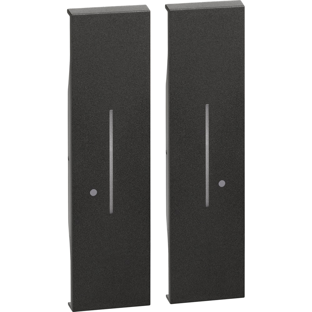 Cover doppio luci wireless nero illuminabile per comando 1+1 moduli uso domestico e ufficio