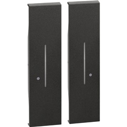 Cover doppio luci wireless nero illuminabile per comando 1+1 moduli uso domestico e ufficio