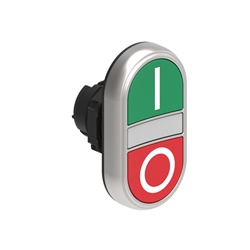 Pulsanti doppi rasati impulsi verde rosso con indicatore luminoso bianco Ø22mm serie Platinum plastica cromata