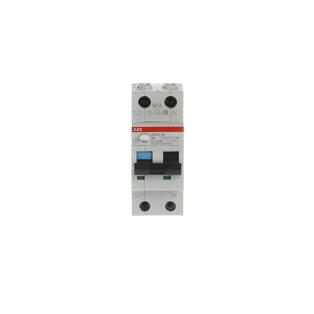 Interruttore differenziale magnetotermico DS201 M 1P+N 6A 300mA tipo AC per protezione circuiti monofase