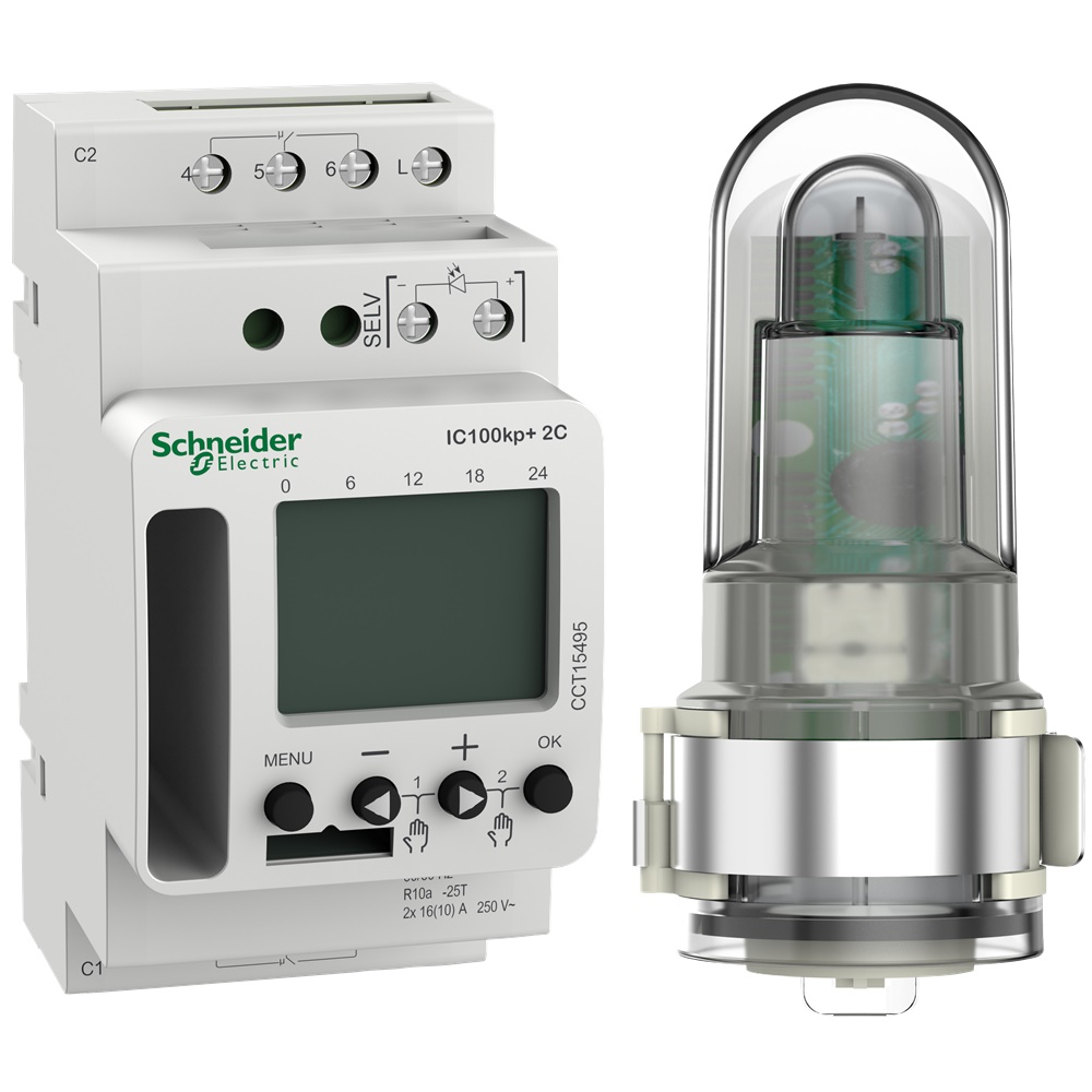 Interruttore crepuscolare digitale SMART IC100kp+ 2 canali 1-99000 lux per esterni