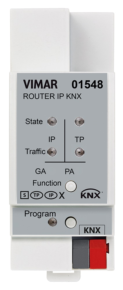 Router IP KNX Secure standard KNX Secure installazione su guida DIN 2 moduli