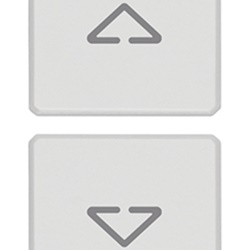 Due tasti flat intercambiabili simboli frecce colore bianco matt per pulsantiere