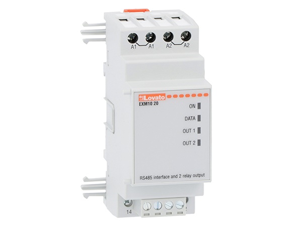 Modulo espansione RS485 isolato 2 uscite relè 5A 250VAC per sistemi modulari