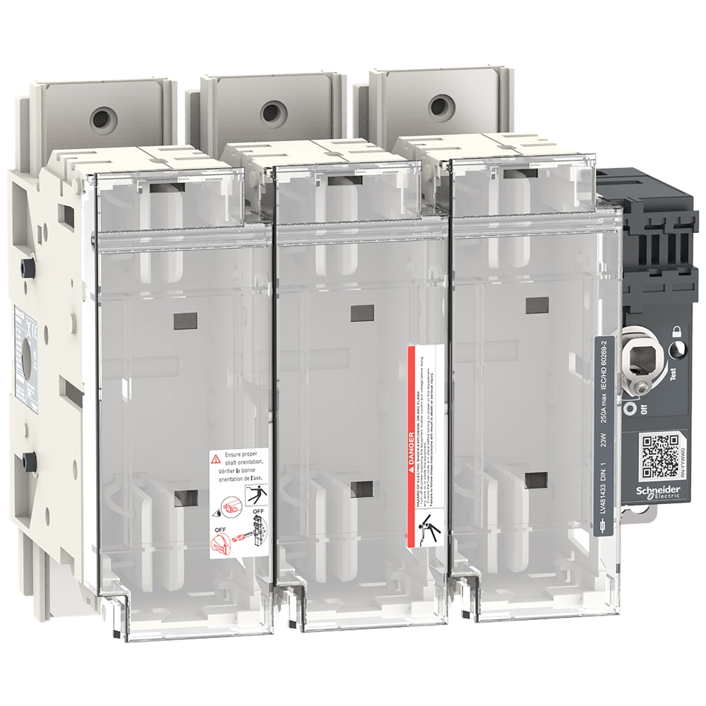 Interruttore-sezionatore con fusibili 3 poli 250A 690VAC per impianti industriali e infrastrutture
