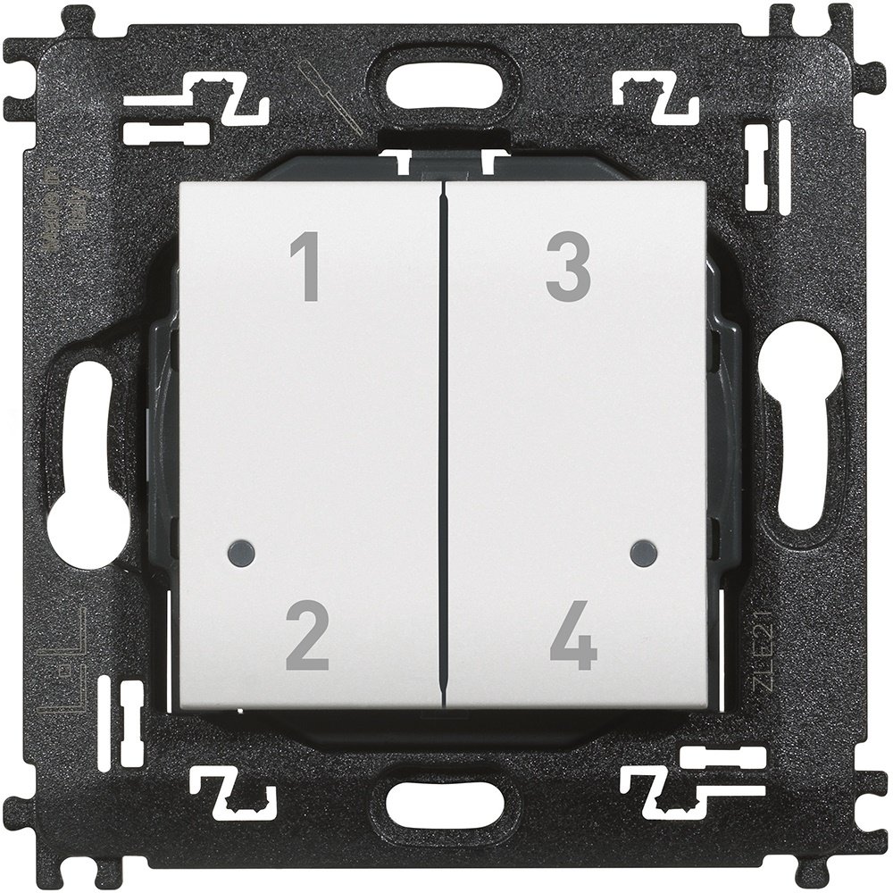 Comando wireless 4 scenari bianco LED batteria lunga durata 8 anni per controllo domotico