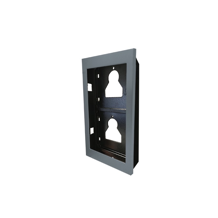 Serie Ultra - Telaio da incasso 2 moduli, alluminio silver RAL9006, anti-UV, affiancabile, 125.5x226.5x35mm