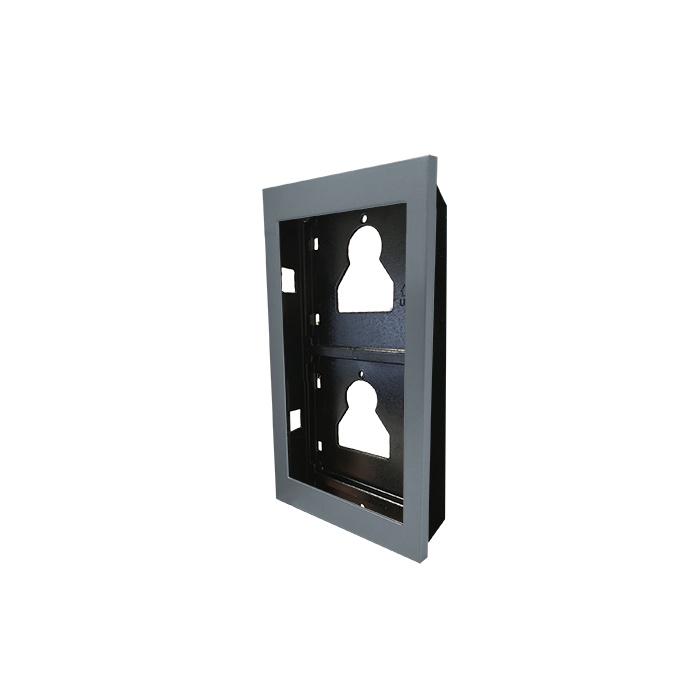 Serie Ultra - Telaio da incasso 2 moduli, alluminio silver RAL9006, anti-UV, affiancabile, 125.5x226.5x35mm