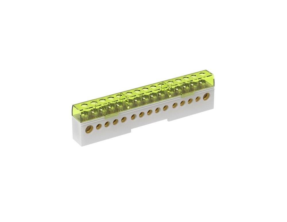 Morsettiera unipolare isolata 80A 15 fori grigio per impianti elettrici professionali