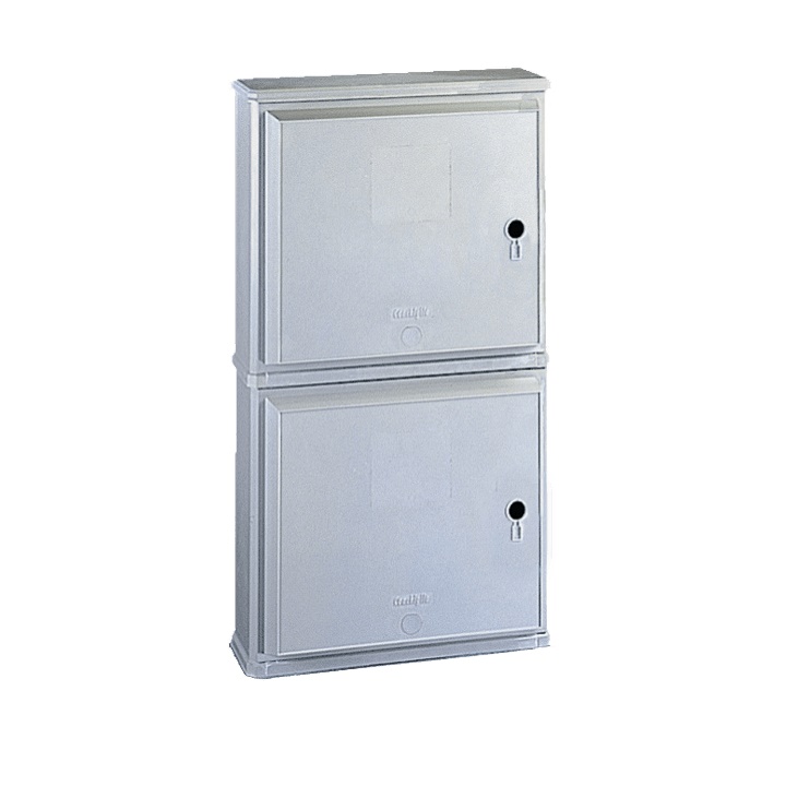 Armadio vetroresina BV4M 2 vani 714x1290x271 mm grigio RAL 7040 IP44 IK10 senza serratura uso industriale