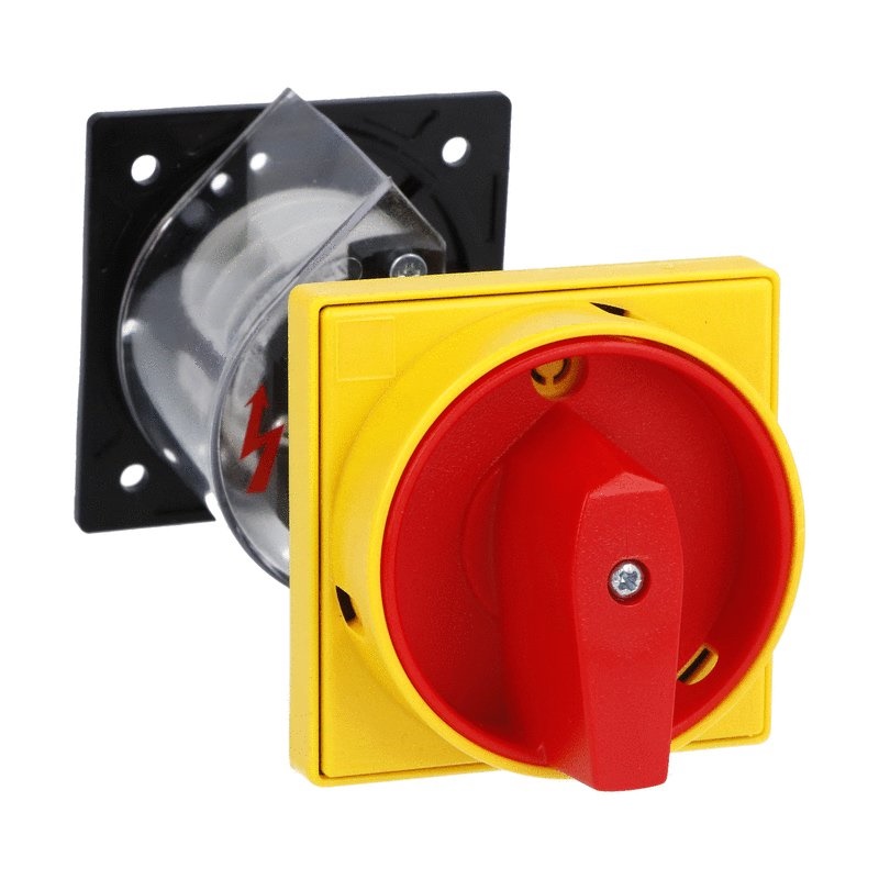 Interruttore 4 poli 16A camme serie GN con blocco portella e lucchetti rosso/giallo per uso industriale
