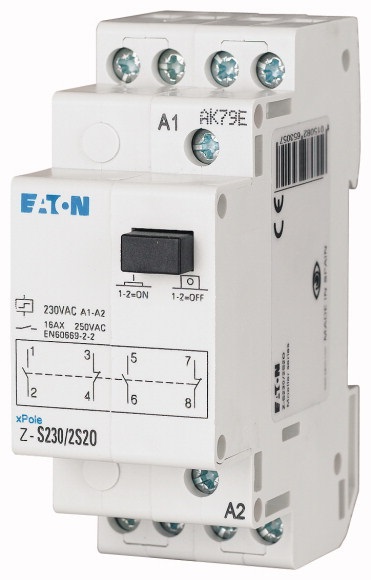 Relè passo-passo 8V AC 2NA 16A montaggio guida DIN 17,5mm per impianti elettrici
