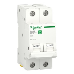 Interruttore magnetotermico Resi9 2 poli 25A curva C 4500A 400V per impianti residenziali