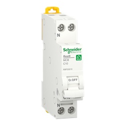 Interruttore magnetotermico Resi9 1P+N 10A curva C 4500A 230V per impianti residenziali