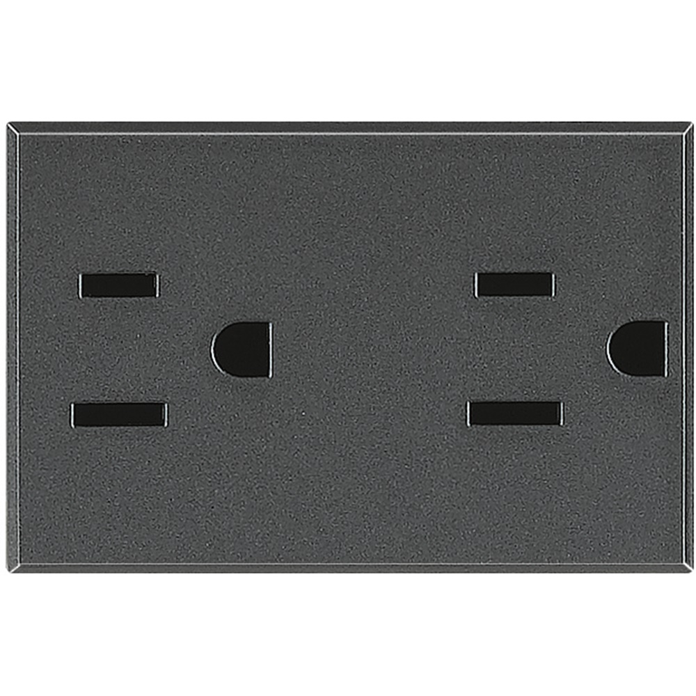 Presa duplex 2P+T 15A 127/250V standard americano antracite