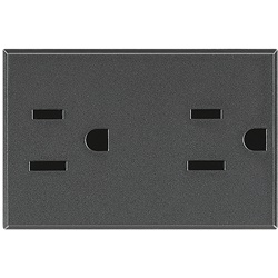 Presa duplex 2P+T 15A 127/250V standard americano antracite