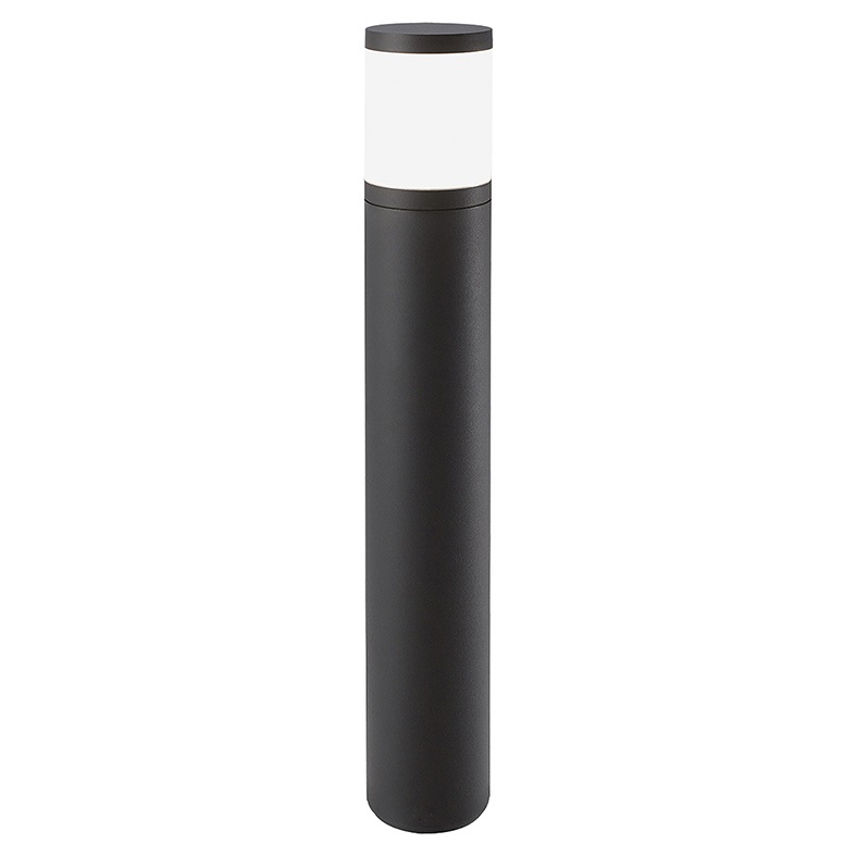 Bollard antracite esterno IP54 attacco E27 per lampadine LED max 15W giardini vialetti