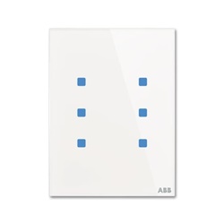 Placca touch 6 canali multifunzione con sensore temperatura per automazione KNX residenziale e commerciale