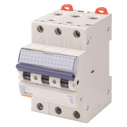 Interruttore magnetotermico 3 poli D20 6kA 3 moduli protezione sovraccarico cortocircuito uso civile industriale