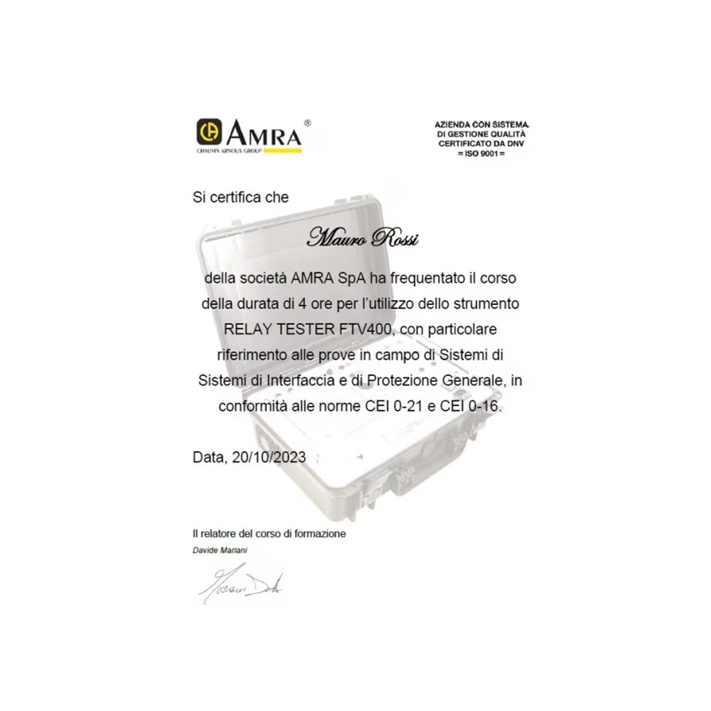Corso formazione Chauvin Arnoux settore elettrico competenze pratiche aggiornamento normativo