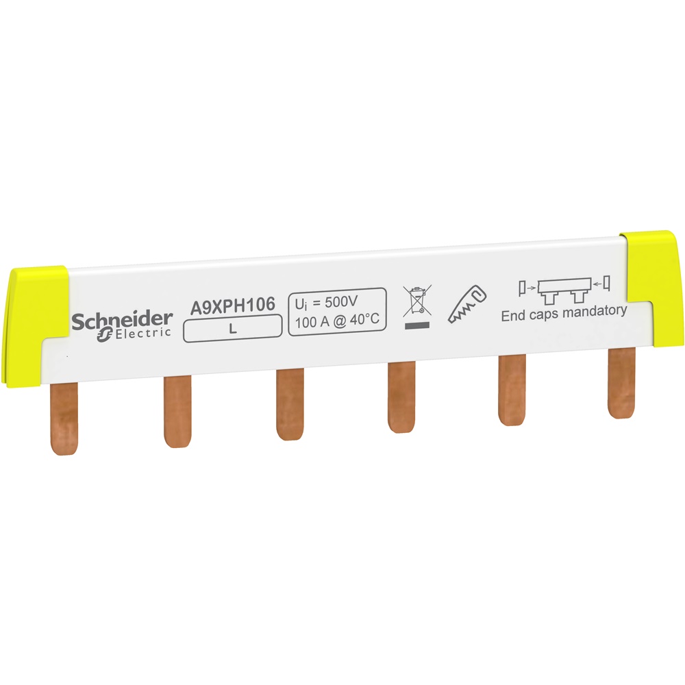 Pettine collegamento tagliabile 6 moduli 1 polo 100A 415V per installazioni L1 Acti9 iC60