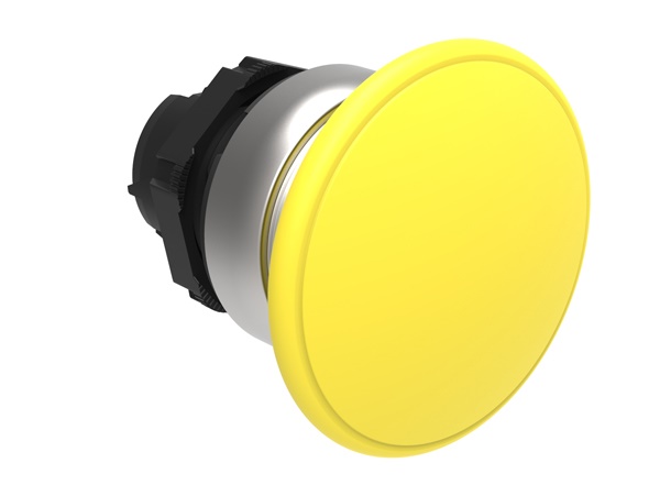 Pulsante fungo 40mm giallo impulso operatore serie Platinum ambito industriale