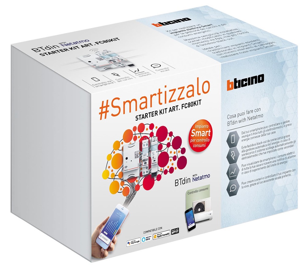 Kit quadro elettrico smart DIN modulari gestione carichi risparmio energetico controllo impianti