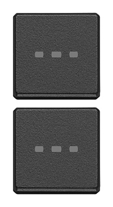 Due tasti Flat neutri illuminabili grigio antracite per impianti elettrici