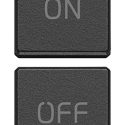 Due tasti flat intercambiabili simboli ON OFF grigio antracite per comandi elettrici